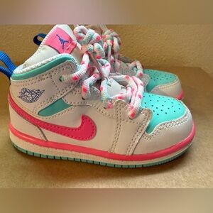 Nike Jordan Kids Pink and Blue Sneakers